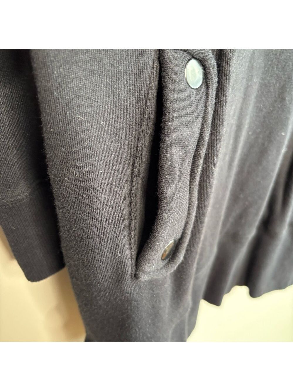 Roots Black Hoodie Dress Button Neck Medium - Picture 5 of 11